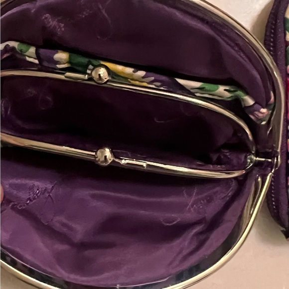 Vera Bradley Carson Floral Shoulder Bag Matching Wallet and Kiss Lock Coin Bag - Picture 13 of 15